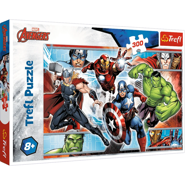 Puzzle carton 300 piese Trefl Avengers - razbunatorii in actiune, 23000, 8+ ani