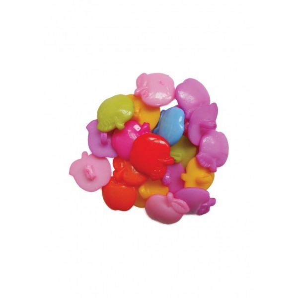 20 nasturi colorati plastic Colorarte in forma mere 