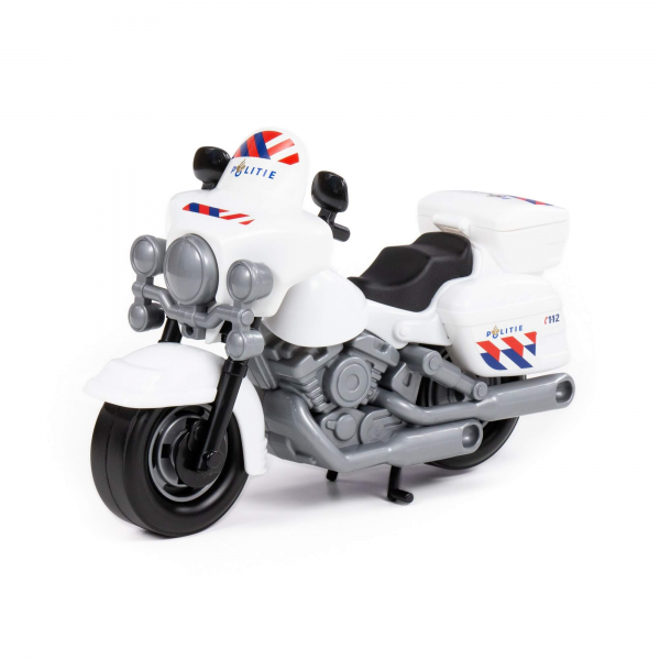 Motocicleta de politie Polesie 71323, 28cm, plastic, alb, 3+ ani