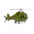 Elicopter militar Polesie Alpha 72436, 30cm, include pilot, plastic, verde, 3+ ani