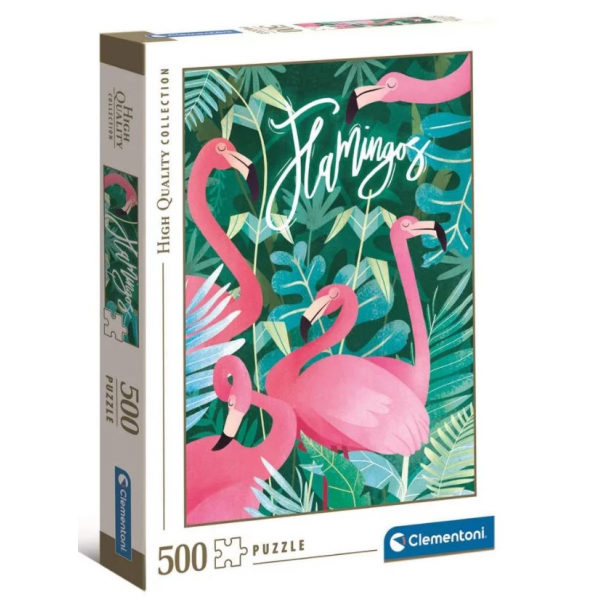 Puzzle carton 500 piese Clementoni Flamingo, 35101, 10+ ani
