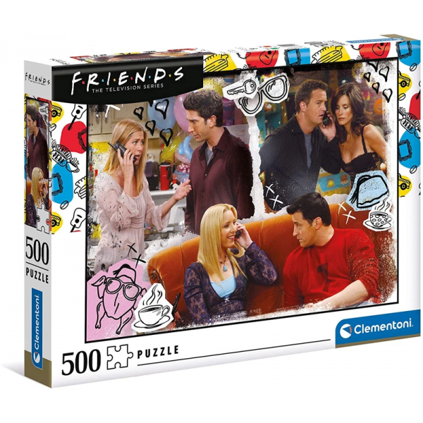 Puzzle carton 500 piese Clementoni Friends - la telefon, 35090, 10+ ani