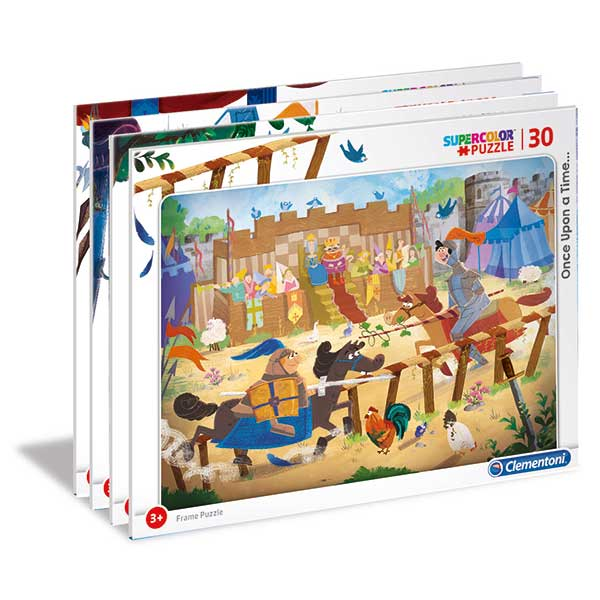 Puzzle carton 30 piese Clementoni Supercolor - Once upon a time, diverse modele, 21080 / 474650, 3+ ani