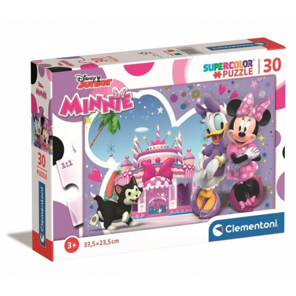 Puzzle carton 30 piese Clementoni Supercolor - Minnie Mouse, 20268, 3+ ani