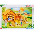 Puzzle carton 15 piese Clementoni Supercolor - Little farmers, diverse modele, 22233, 3+ ani
