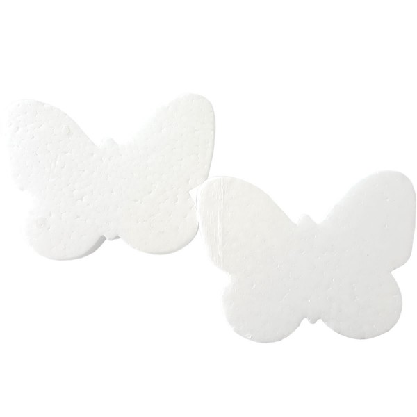 Accesorii creatie - polistiren - fluture, alb, 15x12cm, set 2 buc, Colorarte