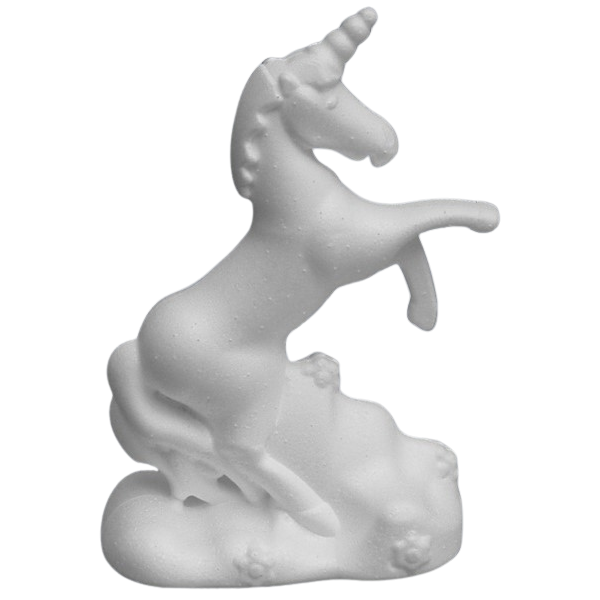 Accesorii creatie - polistiren HD - unicorn, alb, 12x18x7cm, Colorarte