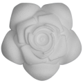 Accesorii creatie - polistiren HD - trandafir, alb, 9x3x9cm, Colorarte