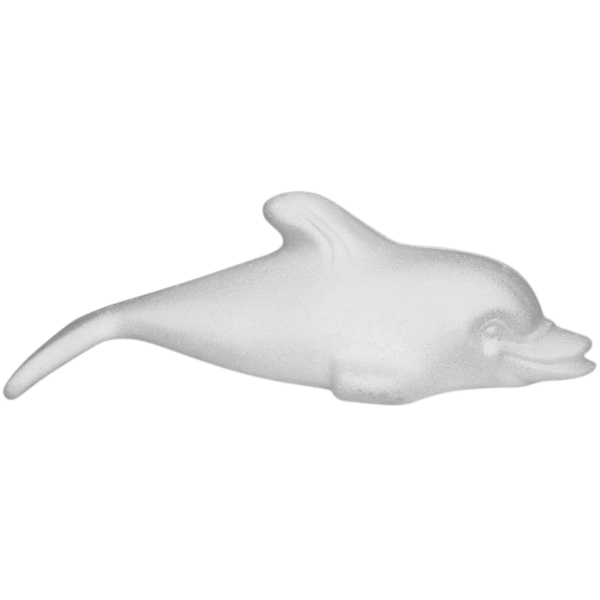 Accesorii creatie - polistiren HD - delfin, alb, 10.5x8x24cm, Colorarte