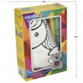 Jucarie vatelina pentru colorat - unicorn, 4 markere lavabile, Colorarte, KP-20-4011
