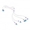 Cablu OMEGA USB 4in1 microUSB-miniUSB-Phone OUCK4WBL 42812/albastru