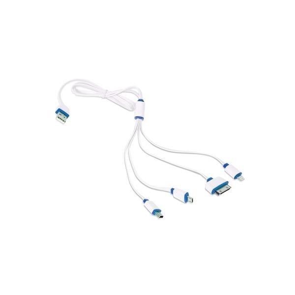 Cablu OMEGA USB 4in1 microUSB-miniUSB-Phone OUCK4WBL 42812/albastru