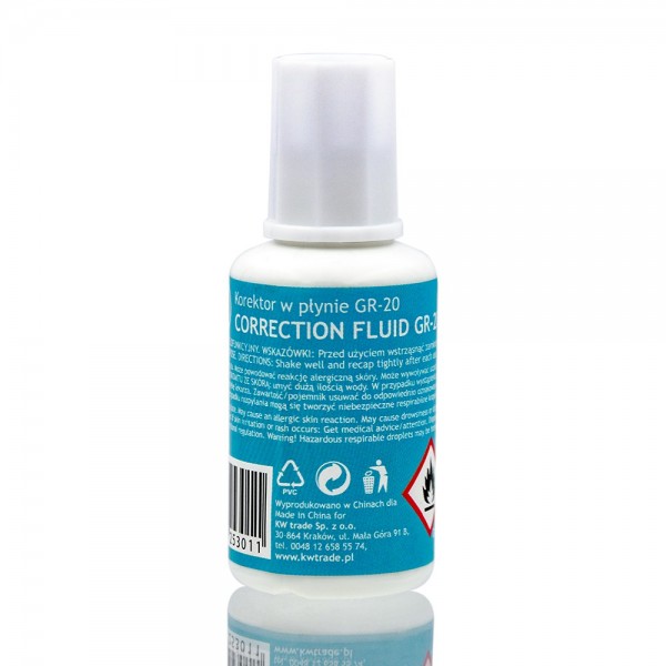Fluid corector (pasta corectoare) GRAND, 20ml, GR-20, 160-1266, pe baza de solvent