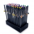 Creion grafit CNX Diamant KS3401-7, HB, corp rotund negru, acryl, cap cu pandantiv diverse culori