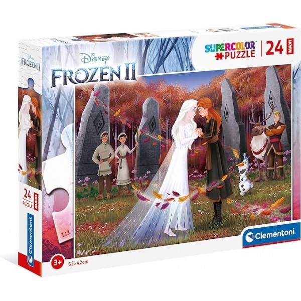 Puzzle carton 24 piese Clementoni Supercolor Maxi - Frozen, 24217, 3+ ani