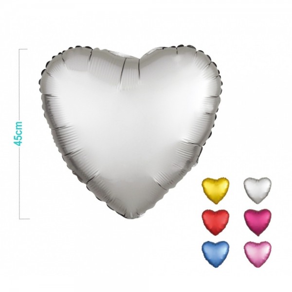 Balon din folie PartyGo inimi, 45cm, diverse culori, FB0454