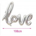 Balon din folie PartyGo Love, 108cm, argintiu, 410546 / FB0523