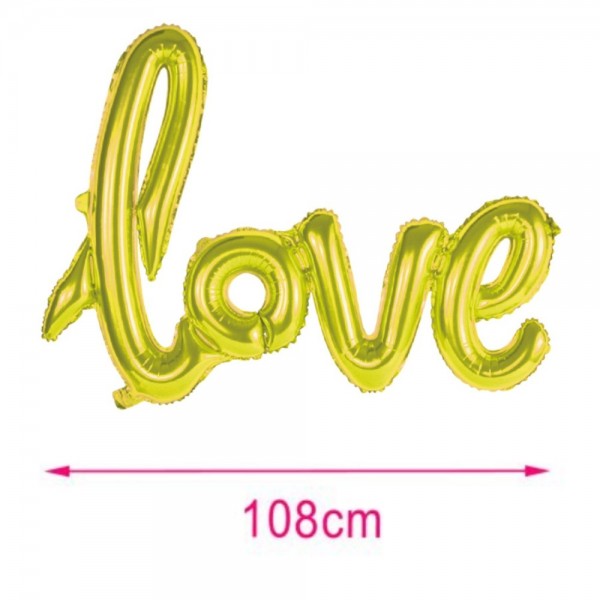 Balon din folie PartyGo Love, 108cm, auriu, 410545 / FB0522