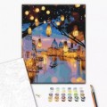 Set Pictura pe numere 40x50cm, Brushme - Noaptea la Venetia - panza, cadru de lemn, pensule, culori acrilice, BS24915