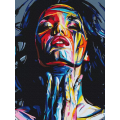 Set pictura pe numere 40x50cm, Brushme - Fata pictata in culori abstracte - pensule, culori, BS51855