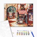 Set Pictura pe numere 40x50cm, Brushme - Strada Paris - panza, cadru de lemn, pensule, culori acrilice, BS7254