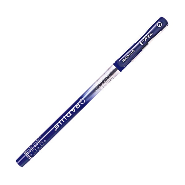 Pix cu bila Radius I Pen, 0.7mm, cu capac, corp albastru semitransparent, scris albastru