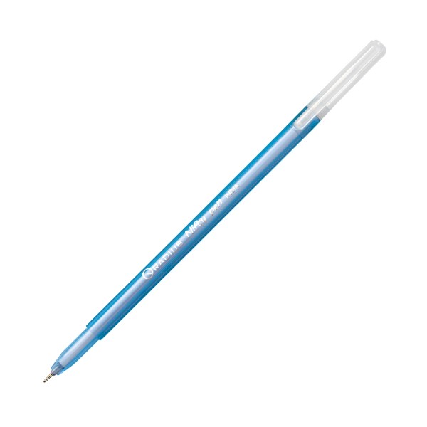 Pix cu bila Radius Nifty, 0.7mm, cu capac, corp albastru semitransparent, scris albastru