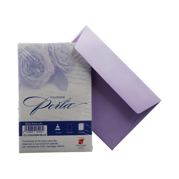 Plic color pentru invitatie Colorarte Perla, lila perlat, 120g/mp, 120x180mm, set 25 buc