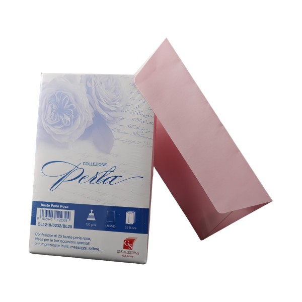Plic color pentru invitatie Colorarte Perla, roz perlat, 120g/mp, 120x180mm, set 25 buc