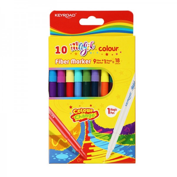 Carioci colorate Keyroad Color Change KR972227, 9 carioci + 1 magic pen, 18 culori