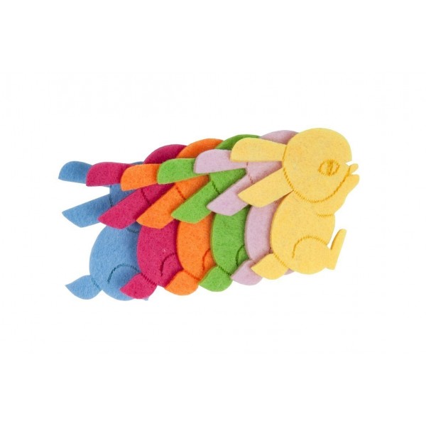 6 bucati/set figurine fetru in forma iepure Colorarte