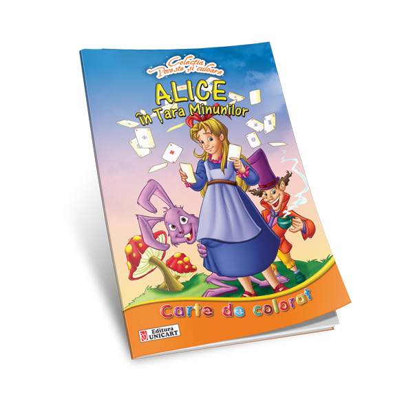 Carte colorat A4 Unicart Alice in tara minunilor