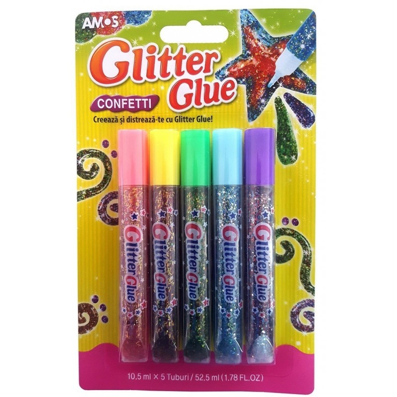 Lipici sclipici confetti scoala AMOS Lipici sclipici confetti scoala AMOS