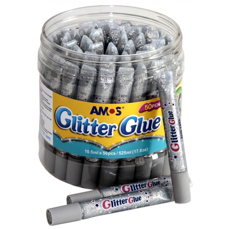 Lipici sclipici AMOS GCL10BK50 argintiu 50 bucati/borcan Lipici sclipici AMOS GCL10BK50 argintiu 50 bucati/borcan
