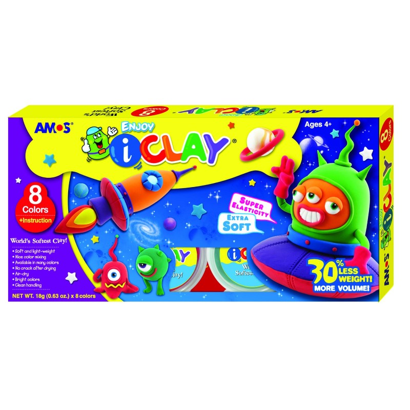 Set plastilina iClay AMOS IC6PAL 5 cutiix18g/set + accesorii Set plastilina iClay AMOS IC6PAL 5 cutiix18g/set + accesorii