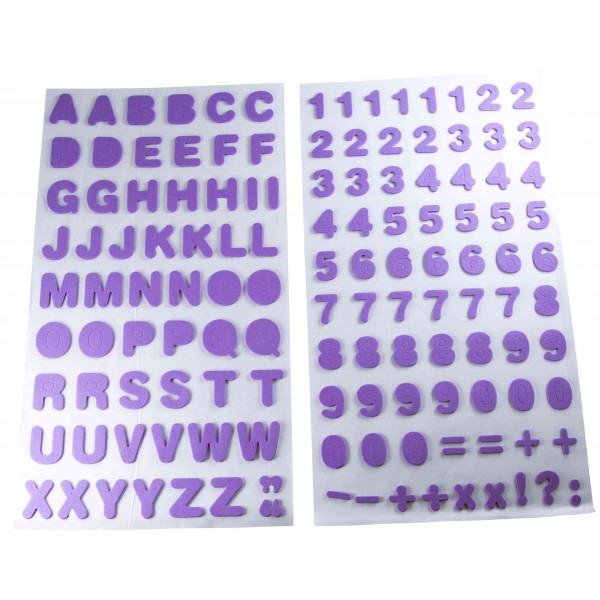 Sticker gumat Colorarte cifre/litere relief 30x16