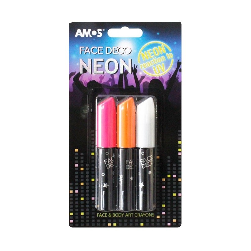 3 creioane retractabile pictura fata Neon AMOS 3 creioane retractabile pictura fata Neon AMOS